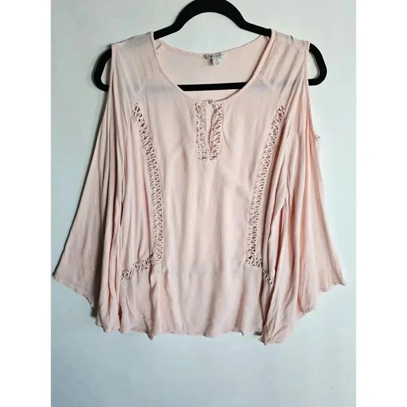 Cato Pink Cold Shoulder Top XL - Picture 1 of 6